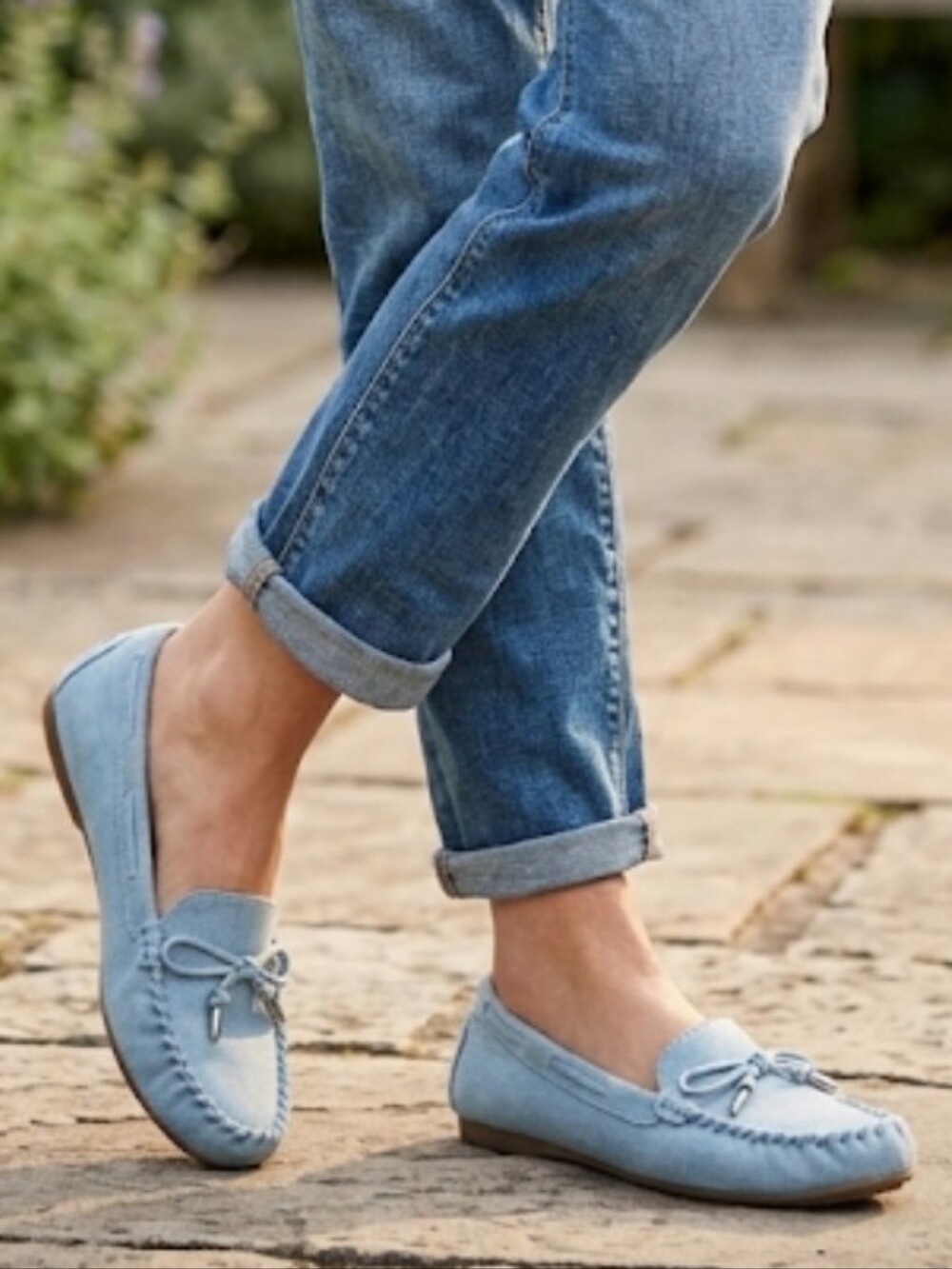Listing TitleCORAL BAY Mya Collection Light Denim Blue Loafers Moccasins